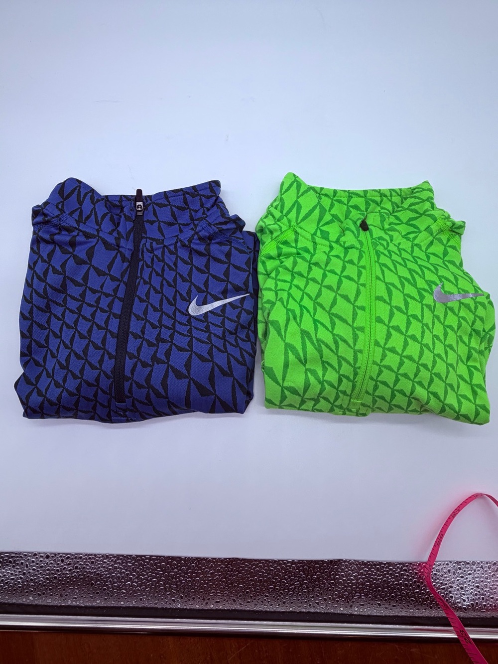 2 Nike Kids' long sleeve TOPS- Blue and Neon Green sz. S